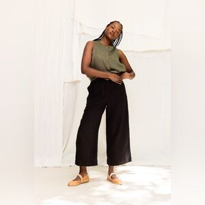 Elizabeth Suzann Florence Canvas Cotton Pants in Black— Size Medium